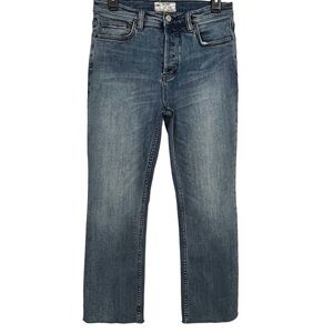 Free People Straight Leg Button Fly Frayed Hem Size 28